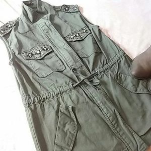 Army Green Studded Vest